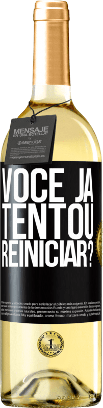 29,95 € | Vinho branco Edição WHITE você já tentou reiniciar? Etiqueta Preta. Etiqueta personalizável Vinho jovem Colheita 2024 Verdejo