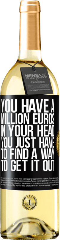 29,95 € Free Shipping | White Wine WHITE Edition You have a million euros in your head. You just have to find a way to get it out Black Label. Customizable label Young wine Harvest 2025 Verdejo
