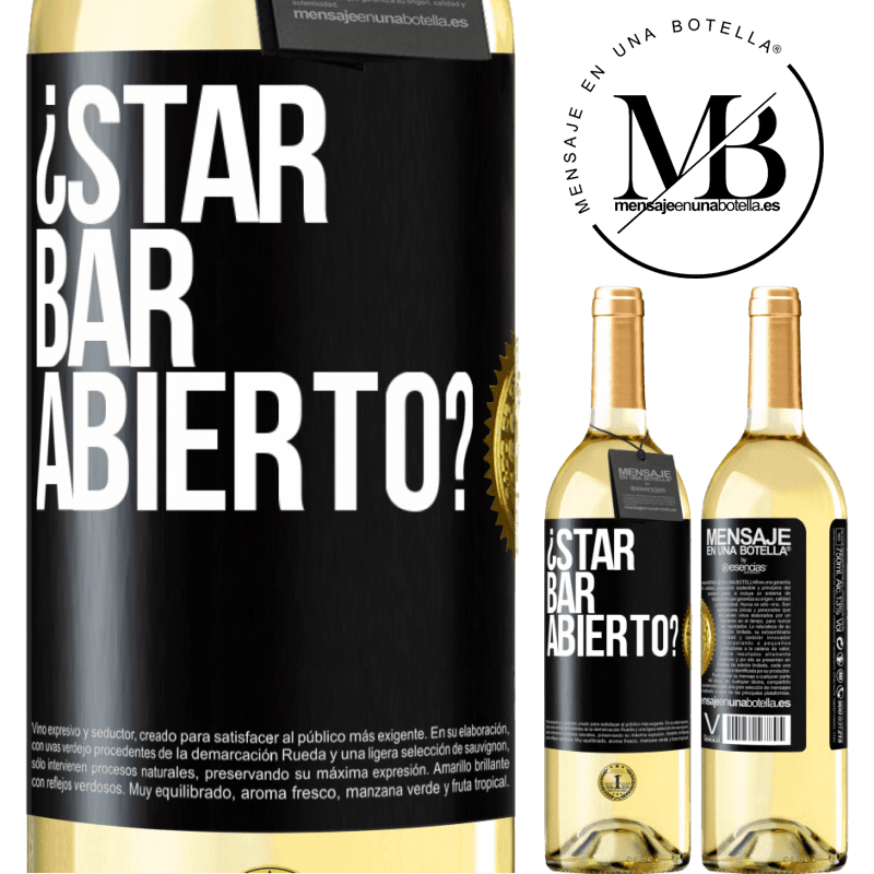 29,95 € Free Shipping | White Wine WHITE Edition ¿STAR BAR abierto? Black Label. Customizable label Young wine Harvest 2022 Verdejo