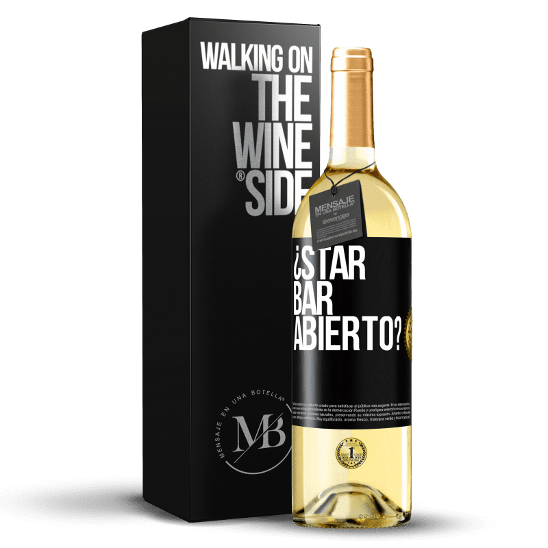 29,95 € Envío gratis | Vino Blanco Edición WHITE ¿STAR BAR abierto? Etiqueta Negra. Etiqueta personalizable Vino joven Cosecha 2023 Verdejo