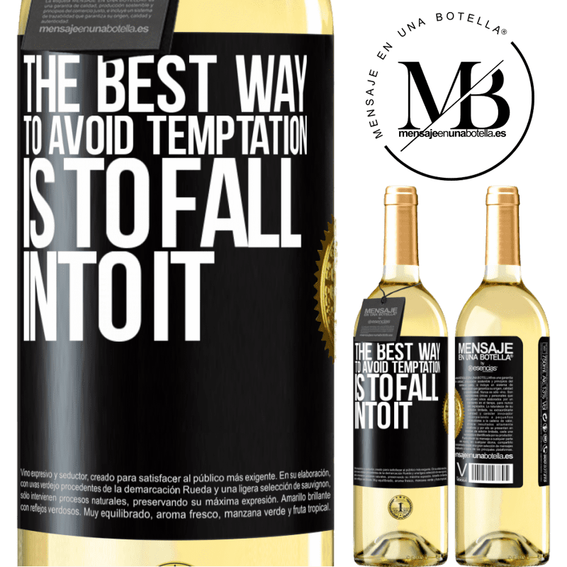 29,95 € Free Shipping | White Wine WHITE Edition The best way to avoid temptation is to fall into it Black Label. Customizable label Young wine Harvest 2022 Verdejo