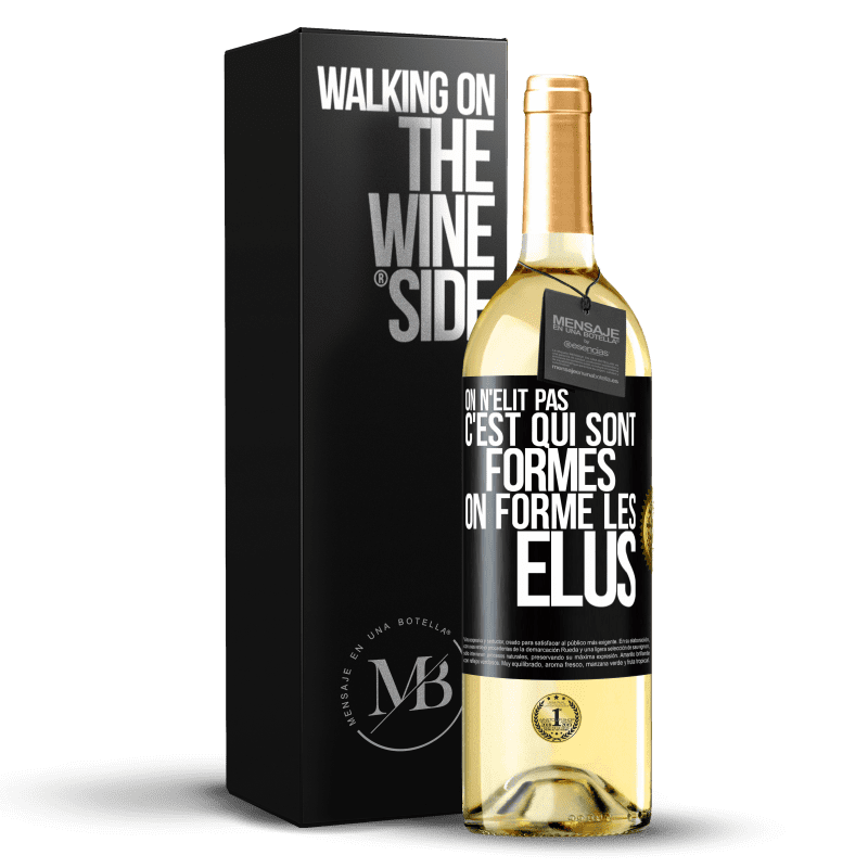 29,95 € Envoi gratuit | Vin blanc Édition WHITE On n'élit pas c'est qui sont formés, on forme les élus Étiquette Noire. Étiquette personnalisable Vin jeune Récolte 2024 Verdejo