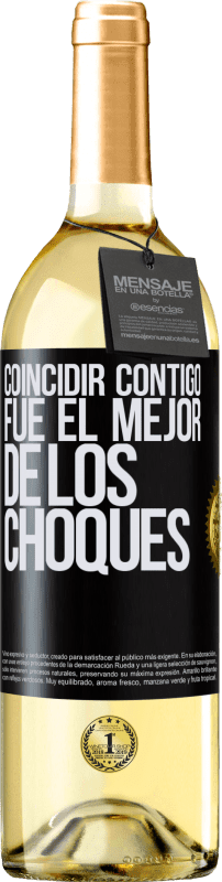 29,95 € Envío gratis | Vino Blanco Edición WHITE Coincidir contigo fue el mejor de los choques Etiqueta Negra. Etiqueta personalizable Vino joven Cosecha 2025 Verdejo