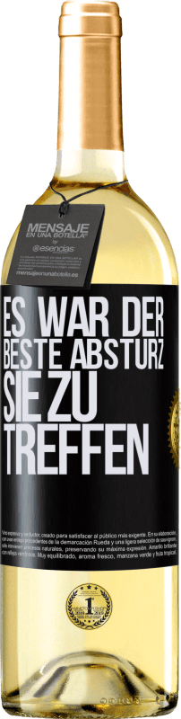 29,95 € Kostenloser Versand | Weißwein WHITE Ausgabe Es war der beste Absturz, Sie zu treffen Schwarzes Etikett. Anpassbares Etikett Junger Wein Ernte 2023 Verdejo