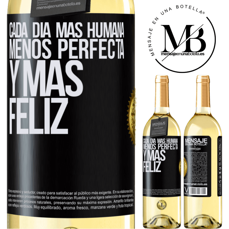 29,95 € Envoi gratuit | Vin blanc Édition WHITE Chaque jour plus humain, moins parfait et plus heureux Étiquette Noire. Étiquette personnalisable Vin jeune Récolte 2022 Verdejo