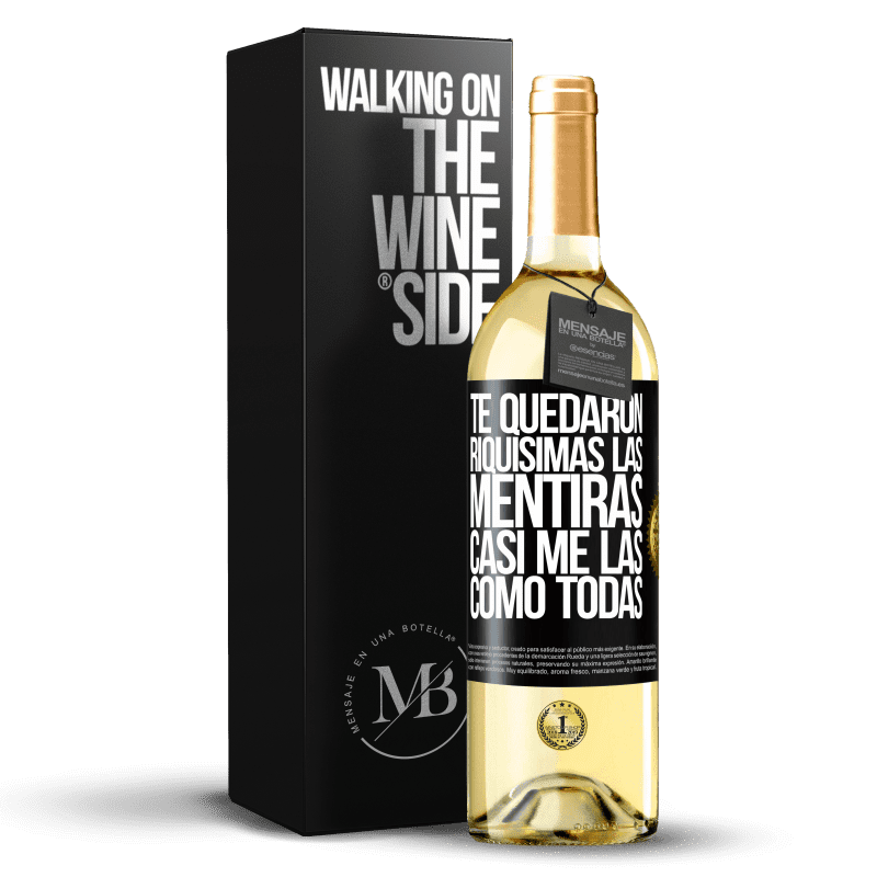 29,95 € Envoi gratuit | Vin blanc Édition WHITE Vous étiez des mensonges très riches. Je les mange presque tous Étiquette Noire. Étiquette personnalisable Vin jeune Récolte 2022 Verdejo