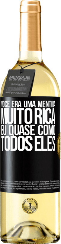 29,95 € | Vinho branco Edição WHITE Você era uma mentira muito rica. Eu quase como todos eles Etiqueta Preta. Etiqueta personalizável Vinho jovem Colheita 2024 Verdejo