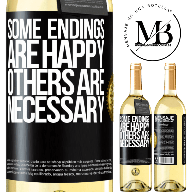 29,95 € Free Shipping | White Wine WHITE Edition Some endings are happy. Others are necessary Black Label. Customizable label Young wine Harvest 2022 Verdejo
