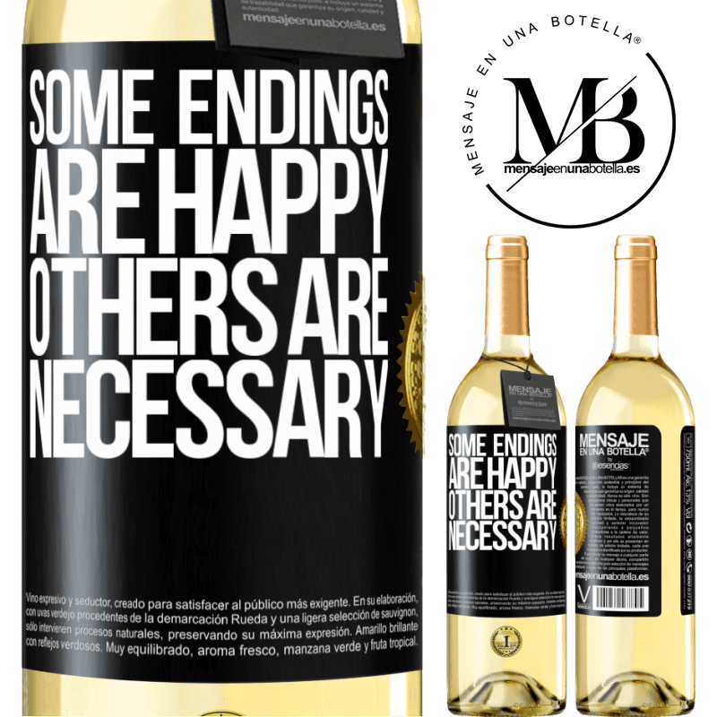 29,95 € Free Shipping | White Wine WHITE Edition Some endings are happy. Others are necessary Black Label. Customizable label Young wine Harvest 2024 Verdejo