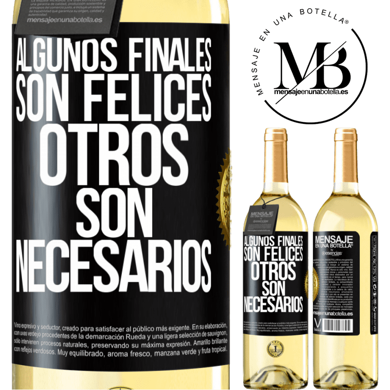 29,95 € Envío gratis | Vino Blanco Edición WHITE Algunos finales son felices. Otros son necesarios Etiqueta Negra. Etiqueta personalizable Vino joven Cosecha 2024 Verdejo
