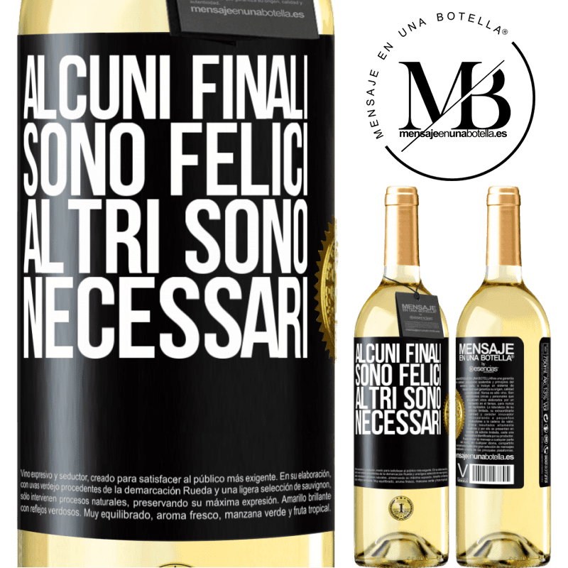 29,95 € Spedizione Gratuita | Vino bianco Edizione WHITE Alcuni finali sono felici. Altri sono necessari Etichetta Nera. Etichetta personalizzabile Vino giovane Raccogliere 2024 Verdejo