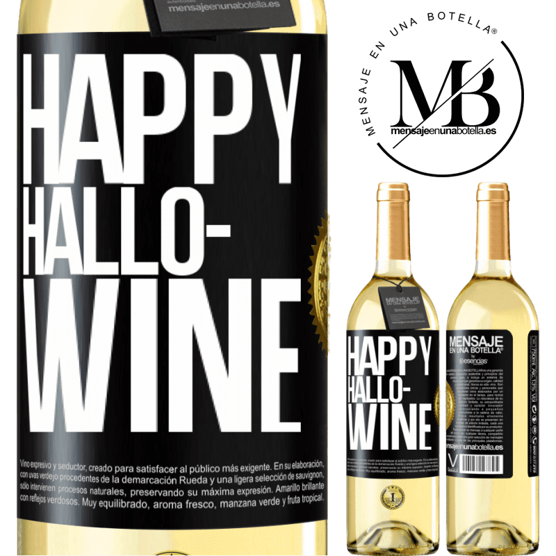 29,95 € Free Shipping | White Wine WHITE Edition Happy Hallo-Wine Black Label. Customizable label Young wine Harvest 2022 Verdejo