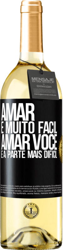 29,95 € | Vinho branco Edição WHITE Amar é muito fácil, amar você é a parte mais difícil Etiqueta Preta. Etiqueta personalizável Vinho jovem Colheita 2024 Verdejo