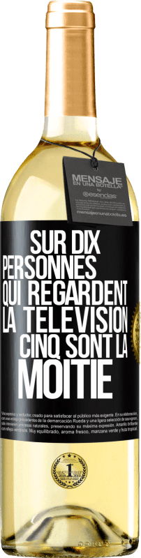 29,95 € Envoi gratuit | Vin blanc Édition WHITE Sur dix personnes qui regardent la télévision cinq sont la moitié Étiquette Noire. Étiquette personnalisable Vin jeune Récolte 2025 Verdejo