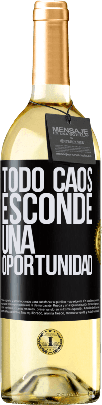 29,95 € | Vino Blanco Edición WHITE Todo caos esconde una oportunidad Etiqueta Negra. Etiqueta personalizable Vino joven Cosecha 2023 Verdejo