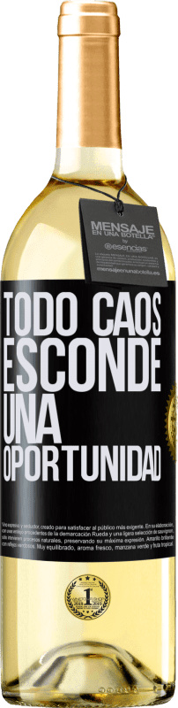 29,95 € | Vino Blanco Edición WHITE Todo caos esconde una oportunidad Etiqueta Negra. Etiqueta personalizable Vino joven Cosecha 2024 Verdejo