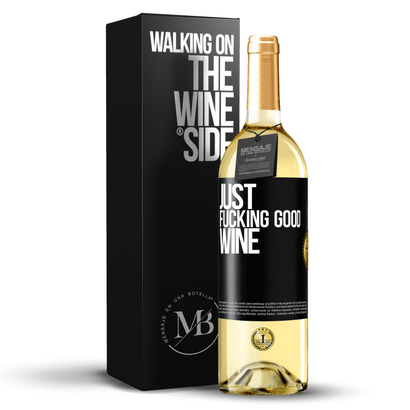 29,95 € Бесплатная доставка | Белое вино Издание WHITE Just fucking good wine Черная метка. Настраиваемая этикетка Молодое вино Урожай 2025 Verdejo