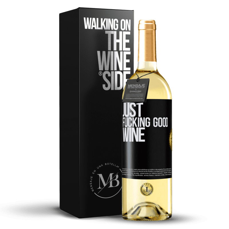 29,95 € Kostenloser Versand | Weißwein WHITE Ausgabe Just fucking good wine Schwarzes Etikett. Anpassbares Etikett Junger Wein Ernte 2023 Verdejo