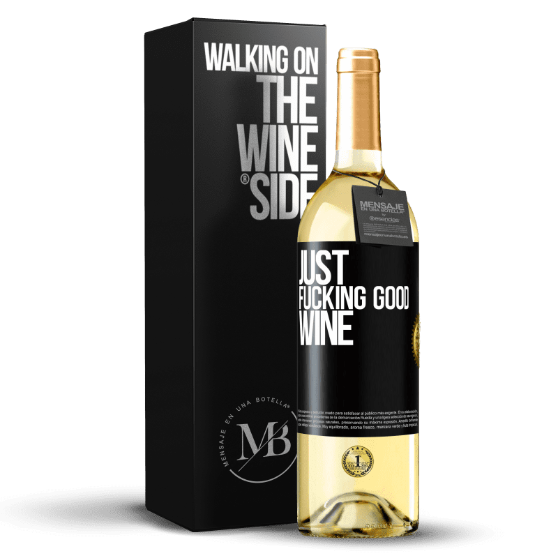 29,95 € Spedizione Gratuita | Vino bianco Edizione WHITE Just fucking good wine Etichetta Nera. Etichetta personalizzabile Vino giovane Raccogliere 2023 Verdejo