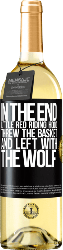 29,95 € 免费送货 | 白葡萄酒 WHITE版 最后，小红帽扔了篮子，与狼一起离开 黑标. 可自定义的标签 青年酒 收成 2023 Verdejo