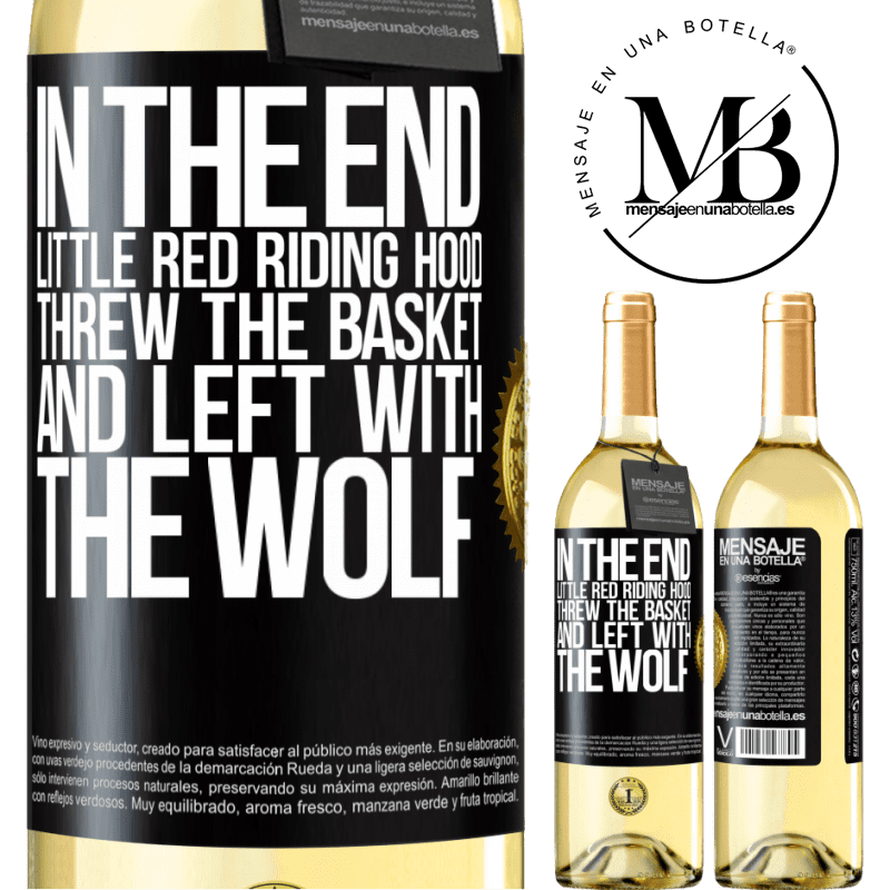 29,95 € Free Shipping | White Wine WHITE Edition In the end, Little Red Riding Hood threw the basket and left with the wolf Black Label. Customizable label Young wine Harvest 2022 Verdejo