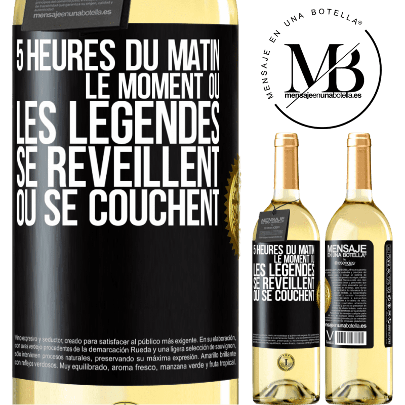 29,95 € Envoi gratuit | Vin blanc Édition WHITE 5 heures du matin. Le moment où les légendes se réveillent ou se couchent Étiquette Noire. Étiquette personnalisable Vin jeune Récolte 2024 Verdejo