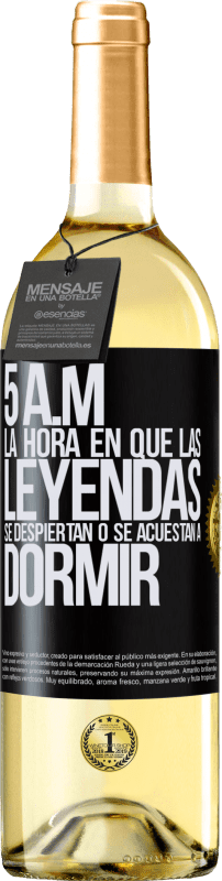 29,95 € | Vino Blanco Edición WHITE 5 A.M. La hora en que las leyendas se despiertan o se acuestan a dormir Etiqueta Negra. Etiqueta personalizable Vino joven Cosecha 2025 Verdejo