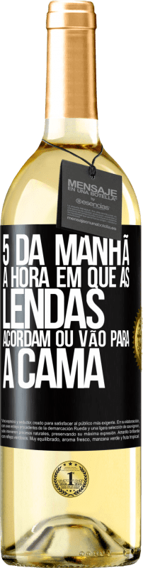 29,95 € | Vinho branco Edição WHITE 5 da manhã A hora em que as lendas acordam ou vão para a cama Etiqueta Preta. Etiqueta personalizável Vinho jovem Colheita 2025 Verdejo