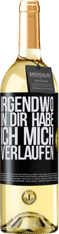 29,95 € | Weißwein WHITE Ausgabe Irgendwo in dir habe ich mich verlaufen Schwarzes Etikett. Anpassbares Etikett Junger Wein Ernte 2025 Verdejo