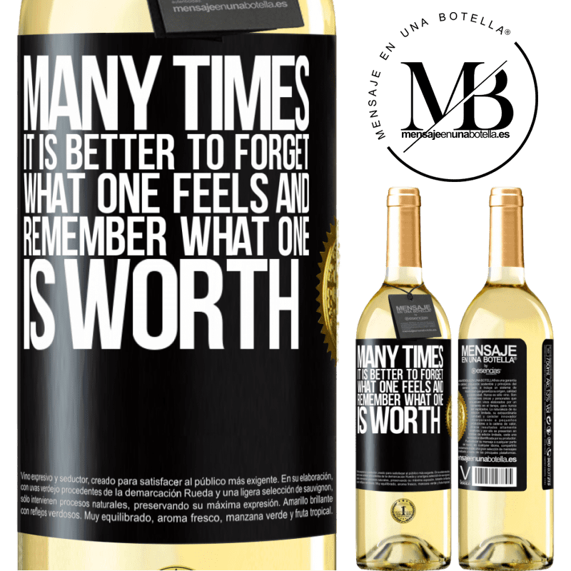 29,95 € Free Shipping | White Wine WHITE Edition Many times it is better to forget what one feels and remember what one is worth Black Label. Customizable label Young wine Harvest 2022 Verdejo