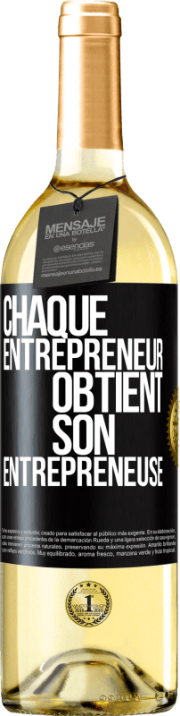 29,95 € Envoi gratuit | Vin blanc Édition WHITE Chaque entrepreneur obtient son entrepreneuse Étiquette Noire. Étiquette personnalisable Vin jeune Récolte 2023 Verdejo