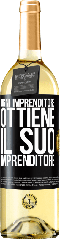 Spedizione Gratuita | Vino bianco Edizione WHITE Ogni imprenditore ottiene il suo imprenditore Etichetta Nera. Etichetta personalizzabile Vino giovane Raccogliere 2023 Verdejo