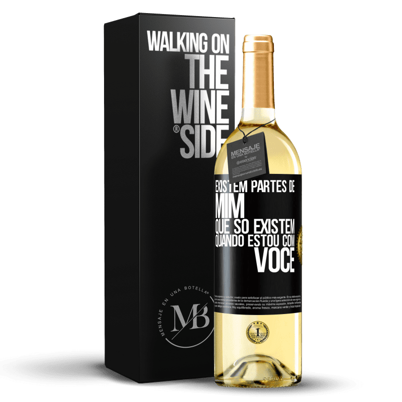 29,95 € Envio grátis | Vinho branco Edição WHITE Existem partes de mim que só existem quando estou com você Etiqueta Preta. Etiqueta personalizável Vinho jovem Colheita 2025 Verdejo