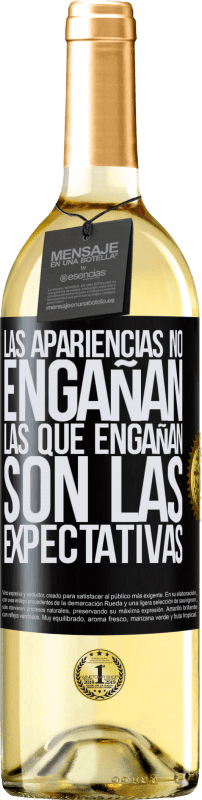 29,95 € | Vino Blanco Edición WHITE Las apariencias no engañan. Las que engañan son las expectativas Etiqueta Negra. Etiqueta personalizable Vino joven Cosecha 2025 Verdejo
