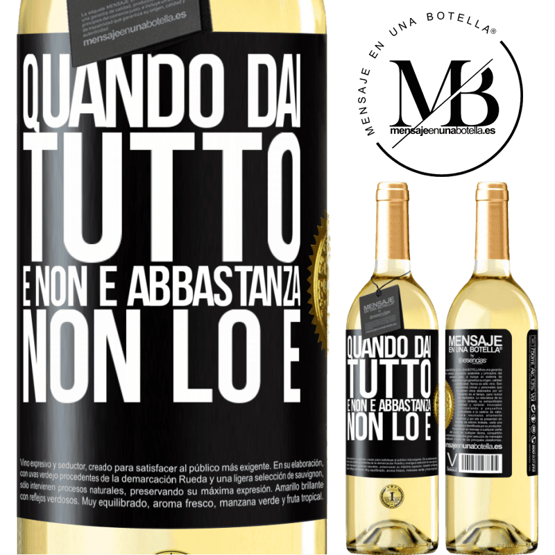 29,95 € Spedizione Gratuita | Vino bianco Edizione WHITE Quando dai tutto e non è abbastanza, non lo è Etichetta Nera. Etichetta personalizzabile Vino giovane Raccogliere 2023 Verdejo