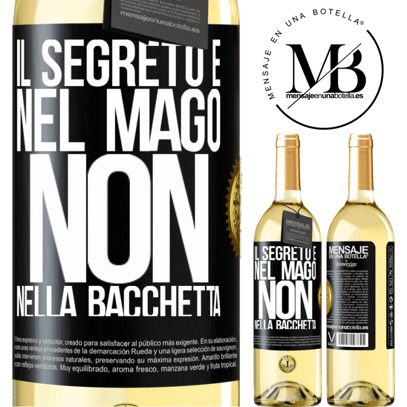 29,95 € Spedizione Gratuita | Vino bianco Edizione WHITE Il segreto è nel mago, non nella bacchetta Etichetta Nera. Etichetta personalizzabile Vino giovane Raccogliere 2024 Verdejo