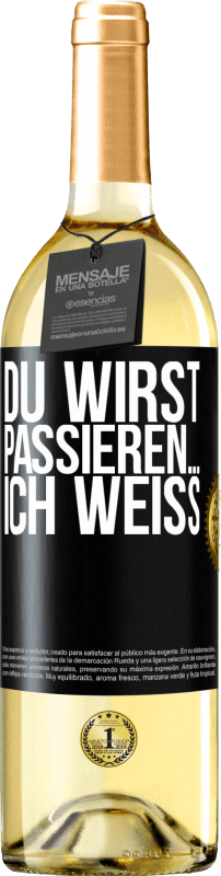 29,95 € | Weißwein WHITE Ausgabe Du wirst passieren ... ich weiß Schwarzes Etikett. Anpassbares Etikett Junger Wein Ernte 2024 Verdejo