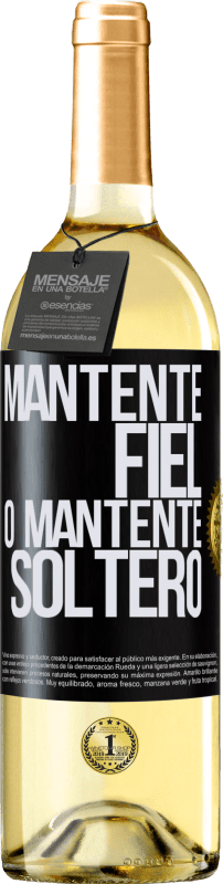 29,95 € Envío gratis | Vino Blanco Edición WHITE Mantente fiel, o mantente soltero Etiqueta Negra. Etiqueta personalizable Vino joven Cosecha 2024 Verdejo