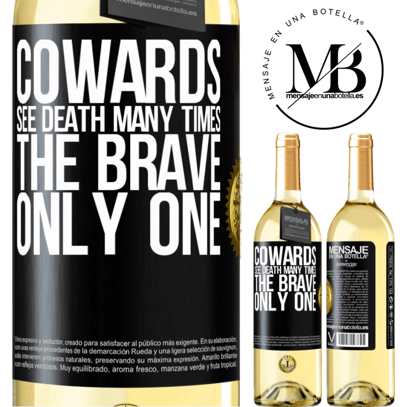 29,95 € Free Shipping | White Wine WHITE Edition Cowards see death many times. The brave only one Black Label. Customizable label Young wine Harvest 2022 Verdejo