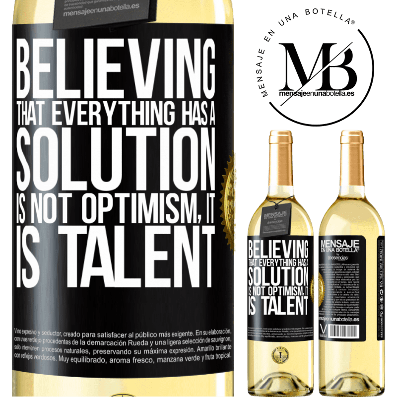 29,95 € Free Shipping | White Wine WHITE Edition Believing that everything has a solution is not optimism. Is slow Black Label. Customizable label Young wine Harvest 2022 Verdejo