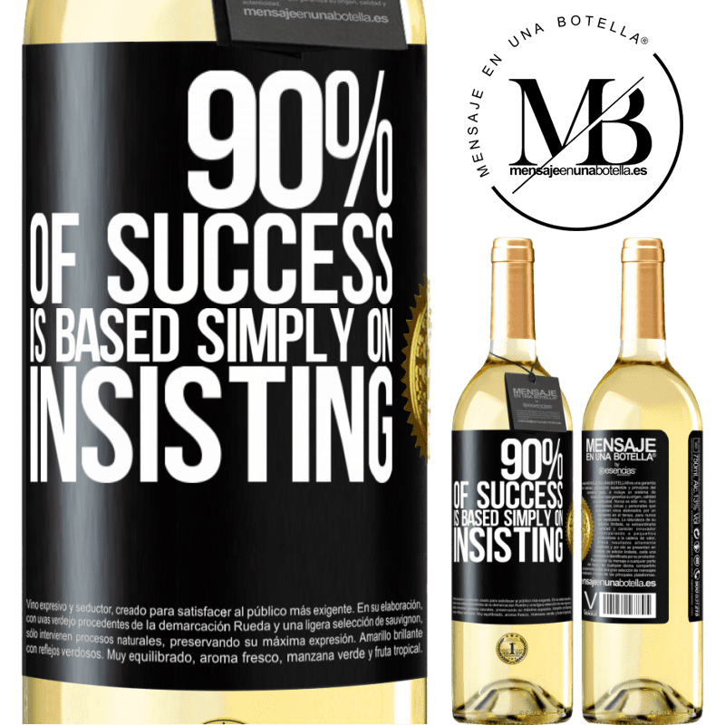 29,95 € Free Shipping | White Wine WHITE Edition 90% of success is based simply on insisting Black Label. Customizable label Young wine Harvest 2022 Verdejo