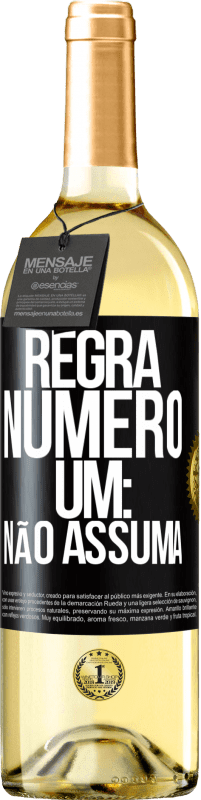29,95 € | Vinho branco Edição WHITE Regra número um: não assuma Etiqueta Preta. Etiqueta personalizável Vinho jovem Colheita 2023 Verdejo