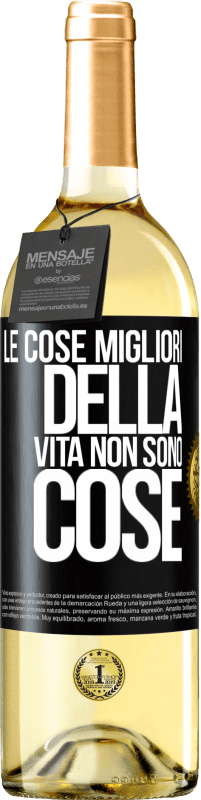 29,95 € | Vino bianco Edizione WHITE Le cose migliori della vita non sono cose Etichetta Nera. Etichetta personalizzabile Vino giovane Raccogliere 2024 Verdejo