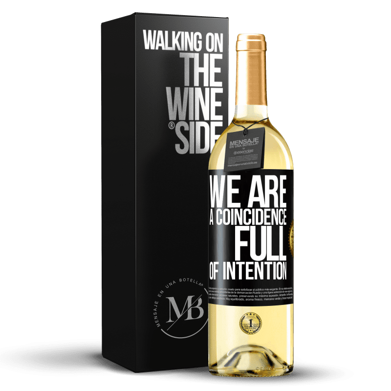 29,95 € Free Shipping | White Wine WHITE Edition We are a coincidence full of intention Black Label. Customizable label Young wine Harvest 2023 Verdejo