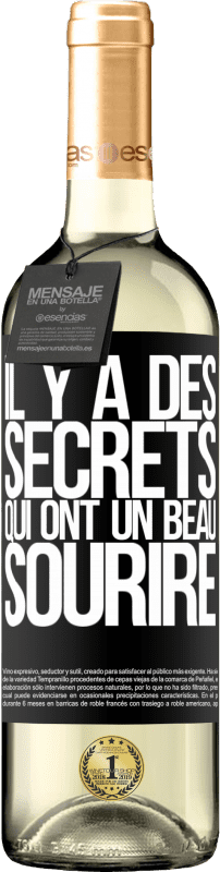 29,95 € Envoi gratuit | Vin blanc Édition WHITE Il y a des secrets qui ont un beau sourire Étiquette Noire. Étiquette personnalisable Vin jeune Récolte 2024 Verdejo