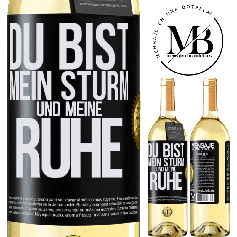 29,95 € Kostenloser Versand | Weißwein WHITE Ausgabe Du bist mein Sturm und meine Ruhe Schwarzes Etikett. Anpassbares Etikett Junger Wein Ernte 2023 Verdejo