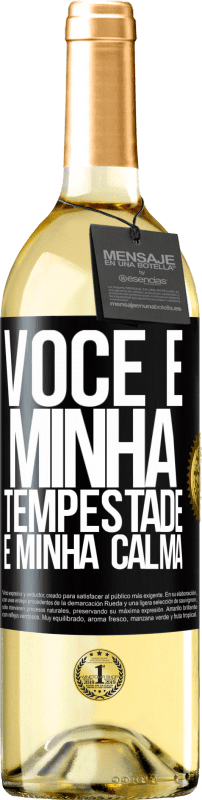 29,95 € | Vinho branco Edição WHITE Você é minha tempestade e minha calma Etiqueta Preta. Etiqueta personalizável Vinho jovem Colheita 2025 Verdejo