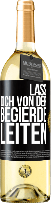 29,95 € | Weißwein WHITE Ausgabe Lass dich von der Begierde leiten Schwarzes Etikett. Anpassbares Etikett Junger Wein Ernte 2023 Verdejo
