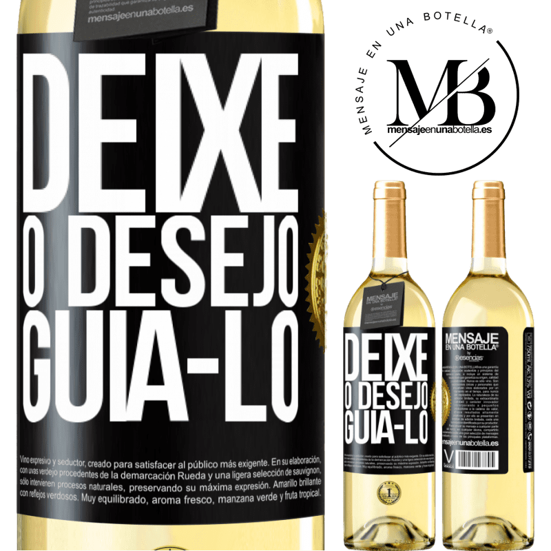29,95 € Envio grátis | Vinho branco Edição WHITE Deixe o desejo guiá-lo Etiqueta Preta. Etiqueta personalizável Vinho jovem Colheita 2024 Verdejo