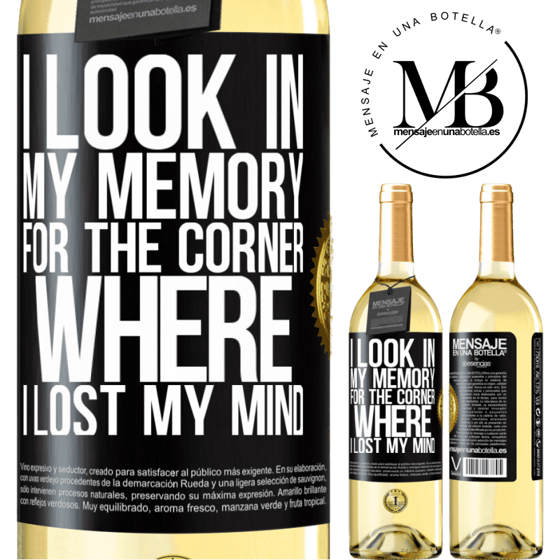 29,95 € Free Shipping | White Wine WHITE Edition I look in my memory for the corner where I lost my mind Black Label. Customizable label Young wine Harvest 2022 Verdejo